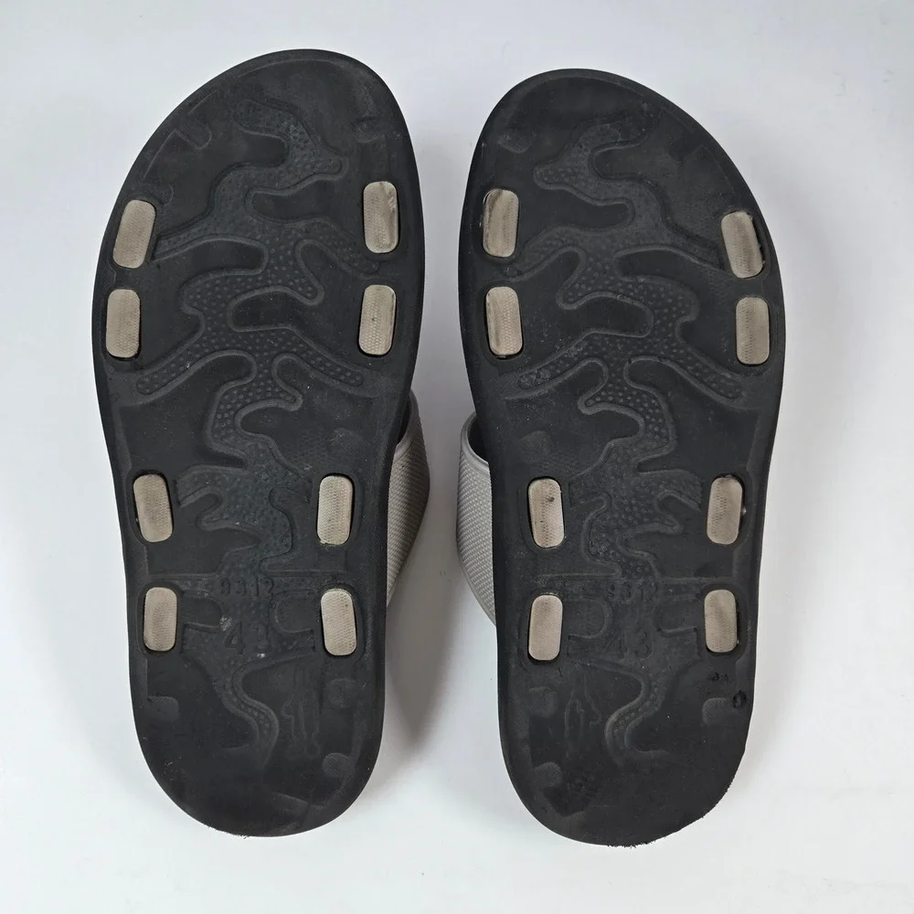 Madeinyaoli Slide Sandals Mens EU 43 Black Gray Swordfish Logo Casual Beach Pool